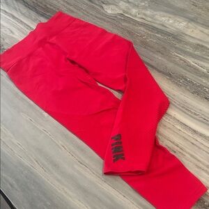 PINK Victoria's Secret NWOT Red Leggings Sz M laser cut sexy pants